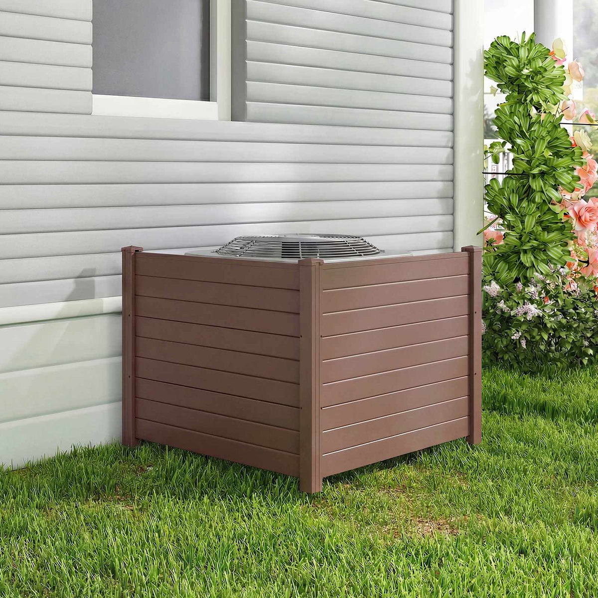 Outdoor Privacy Fence Screen 122 x 95 cm, 2 Panels, Brown