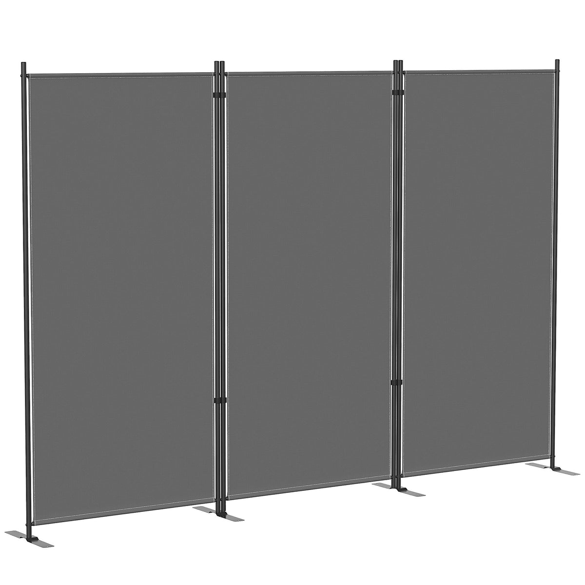 Outdoor Privacy Screen, 3-Panel Metal, Dark Grey, UV 30+