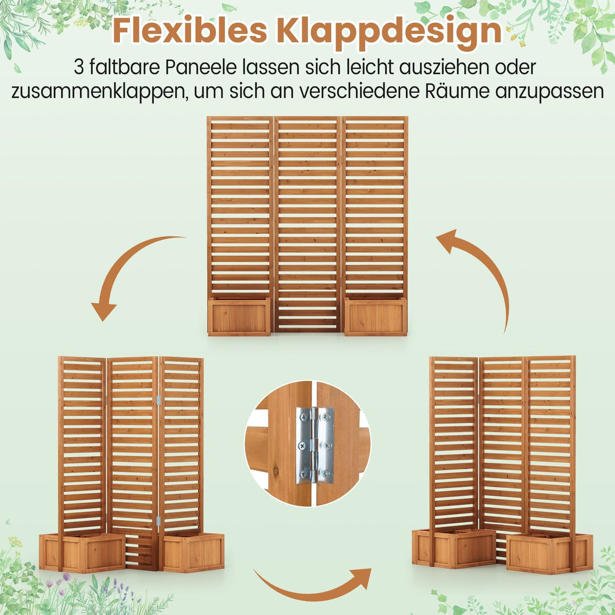 Outdoor Privacy Screen with Planter Boxes – 2-in-1 Design