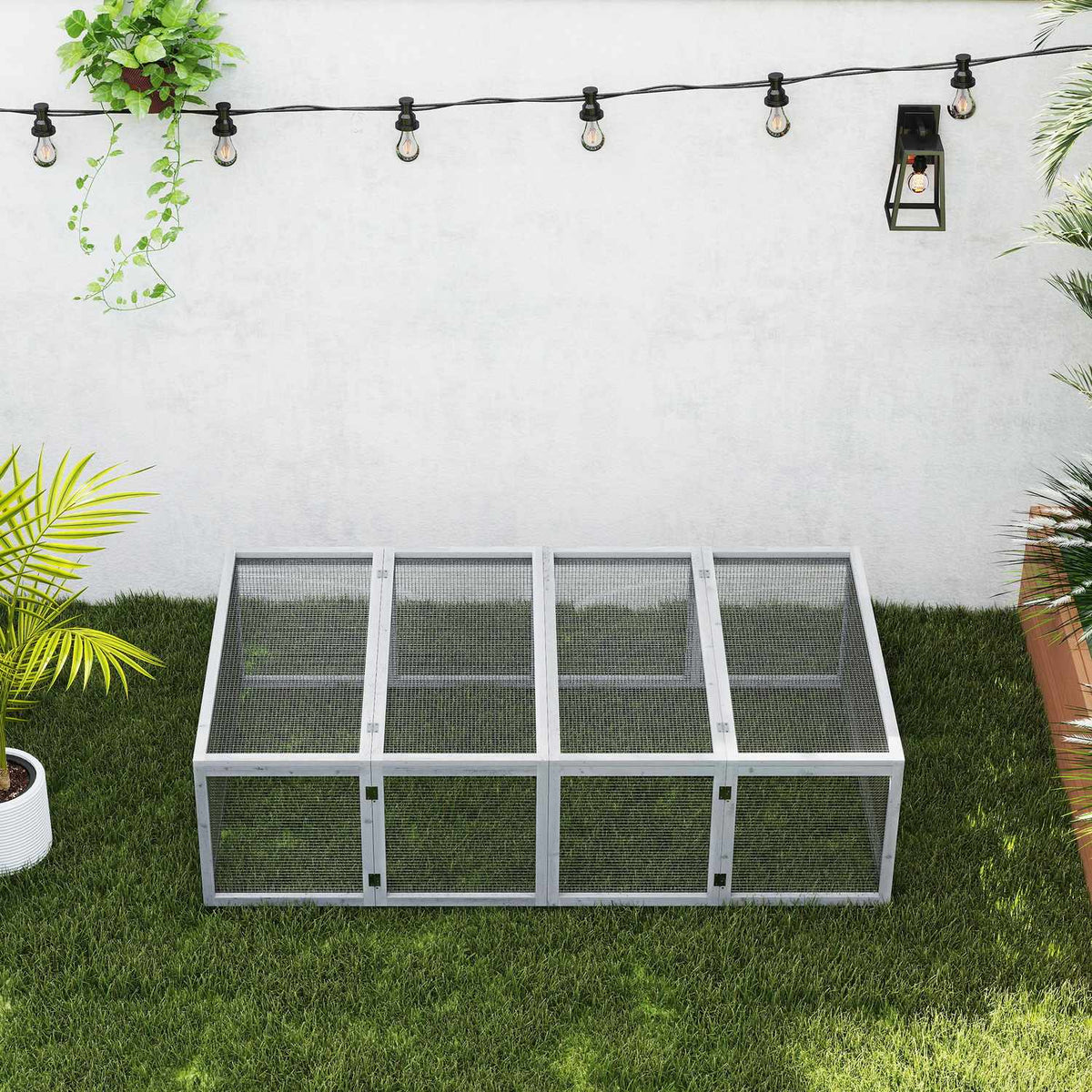 Outdoor Rabbit Hutch, Weatherproof Fir Wood, 181x100x48cm