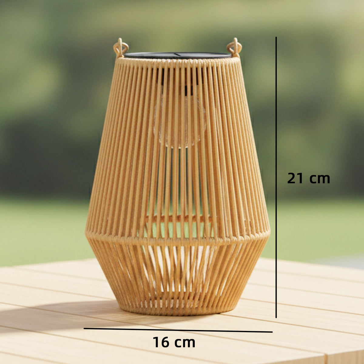 Outdoor Solar Lantern Set, Hanging Rattan, IP44 Waterproof