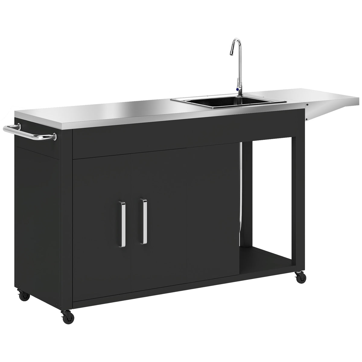 Outdoor Stainless Steel Grill Cart with Sink Station