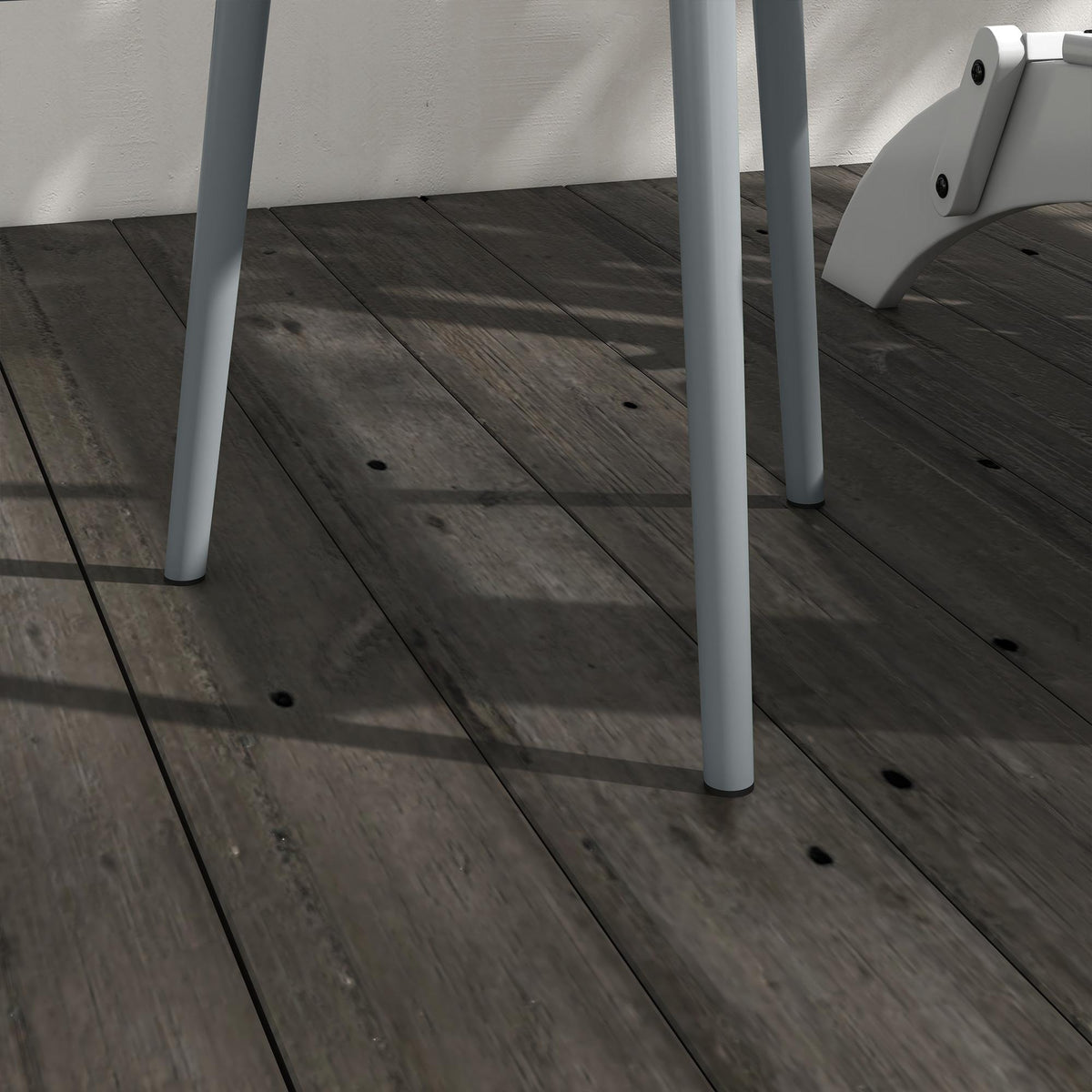 Outdoor Steel Side Table, Round, Grey, Ø40 x 50H cm
