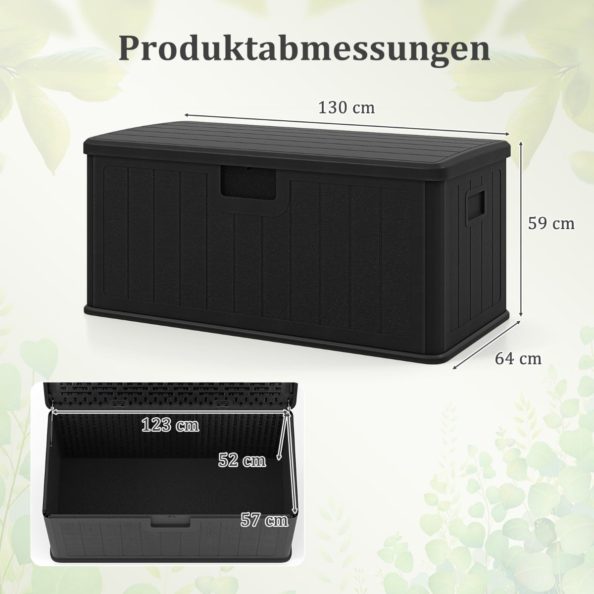 Outdoor Storage Box, 378L, Waterproof, Lockable Lid