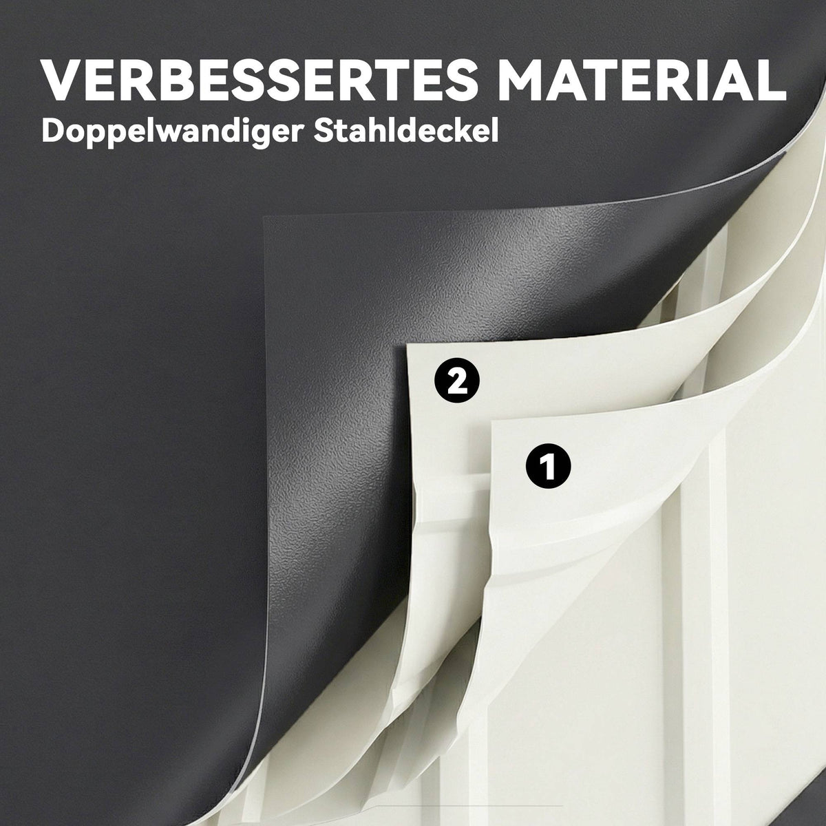 Outdoor Storage Box, 450L Steel, Lockable, Waterproof