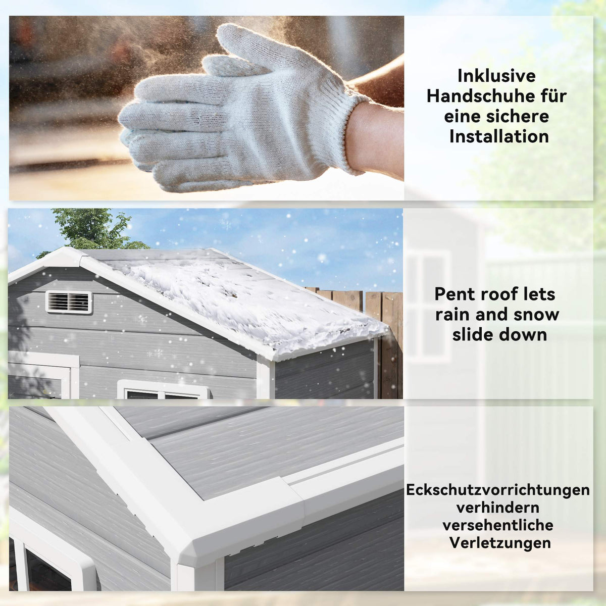 Outdoor Storage Shed, 1.9m², Lockable Door, Slope Roof
