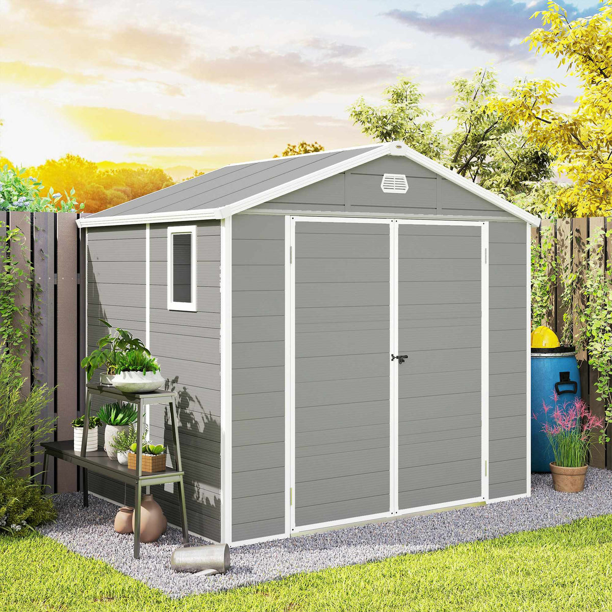 Outdoor Storage Shed, 4.1m², Polypropylene, 240x190x228 cm
