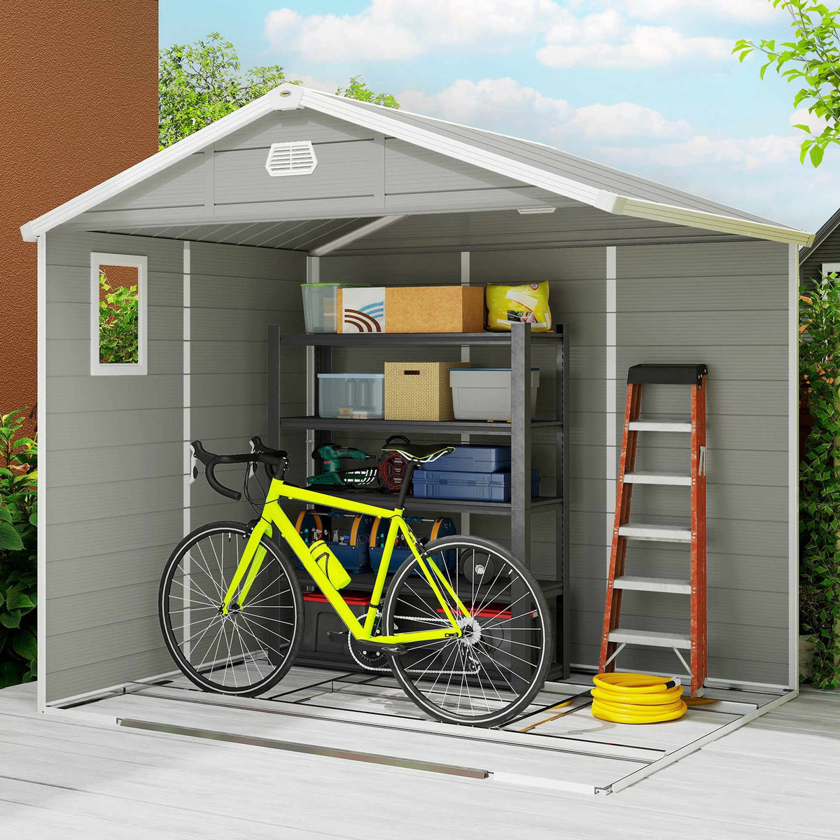 Outdoor Storage Shed, 4.1m², Polypropylene, 240x190x228 cm