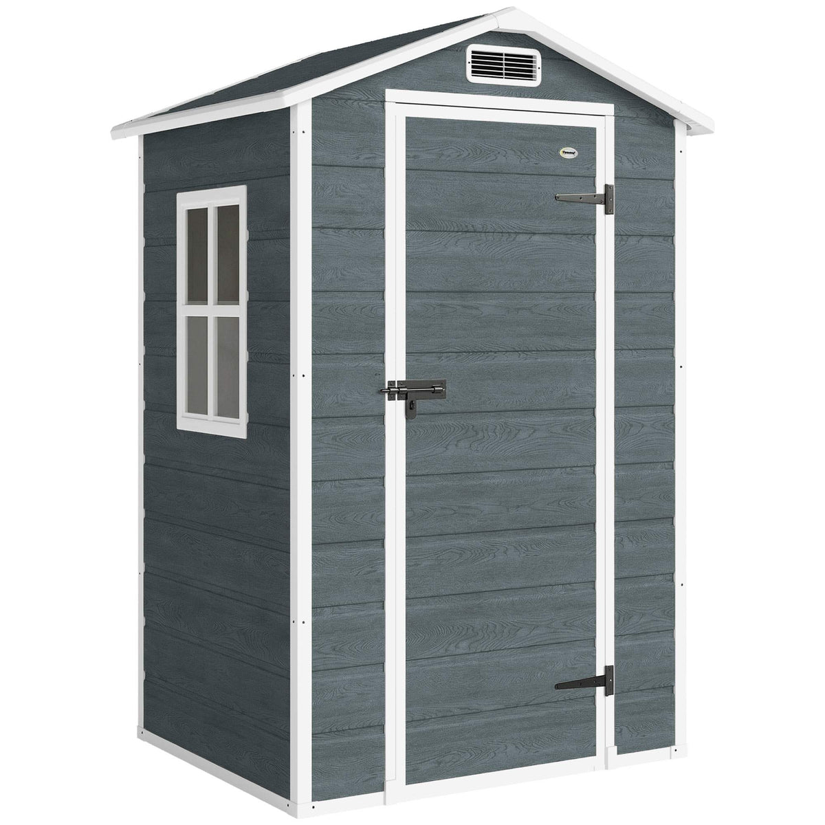 Outdoor Storage Shed with Window, Ventilation, Lock – Grey