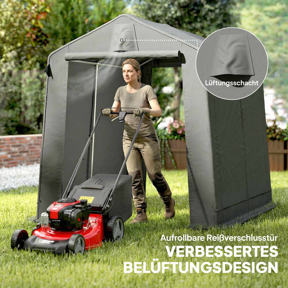 Outdoor Storage Tent 2.3 x 1.9 m, Waterproof, Dark Grey
