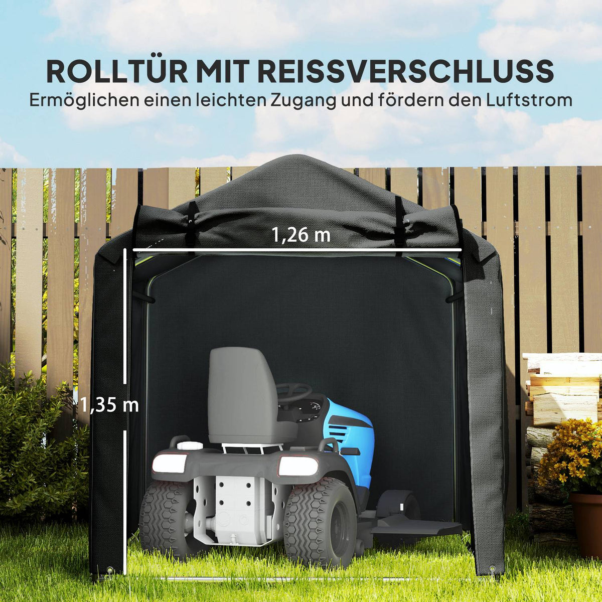 Outdoor Storage Tent – UV-Resistant PE, Galvanized Frame
