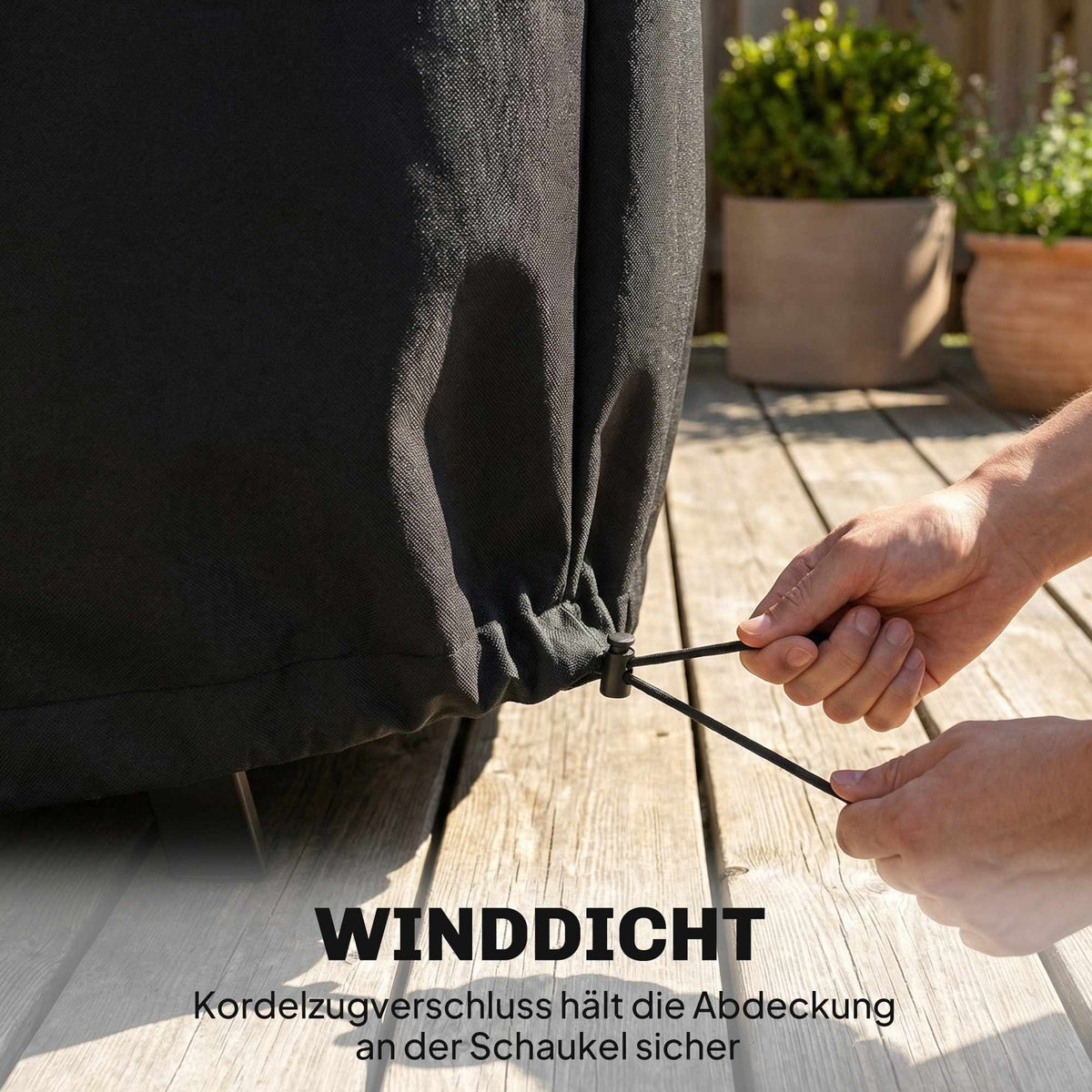Outdoor Swing Cover, Waterproof PU Oxford Fabric, Black