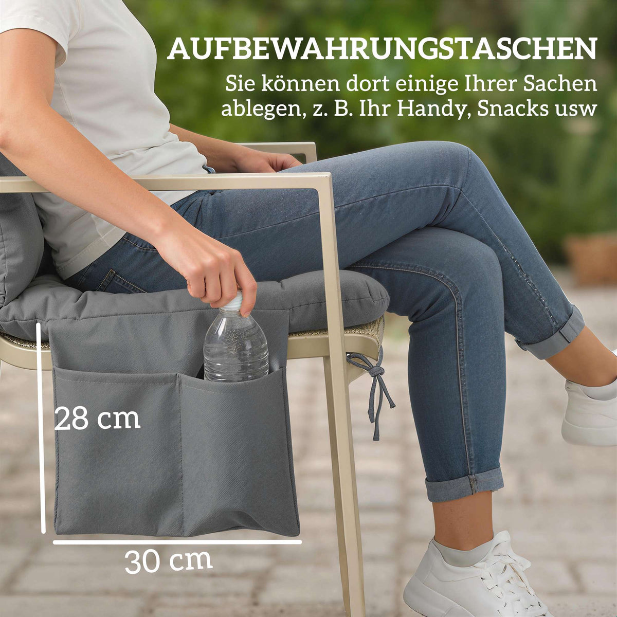 Outdoor Swing Cushion, Water-Resistant, 150x100 cm, Dark Grey