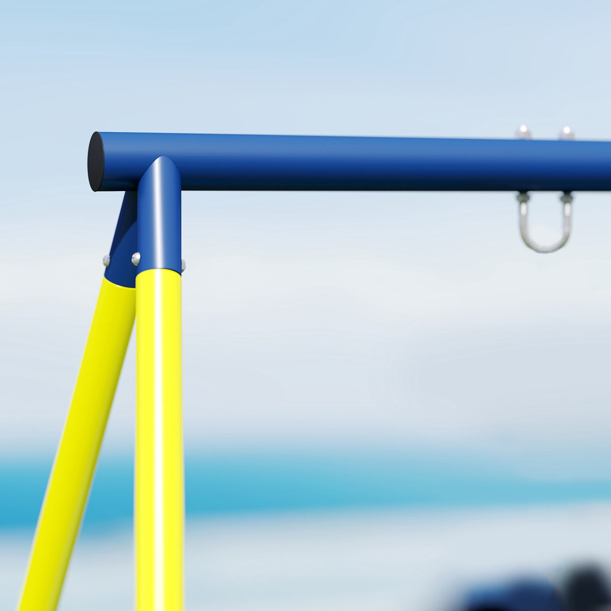 Outdoor Swing Set for Kids, Steel Frame, 3 Seats