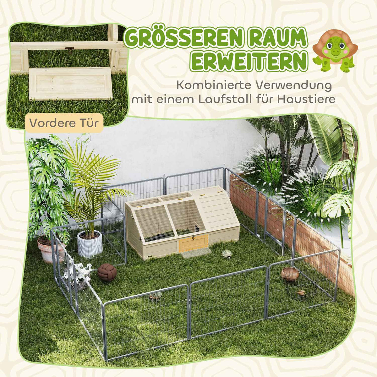 Outdoor Tortoise Enclosure, Open-Base Design