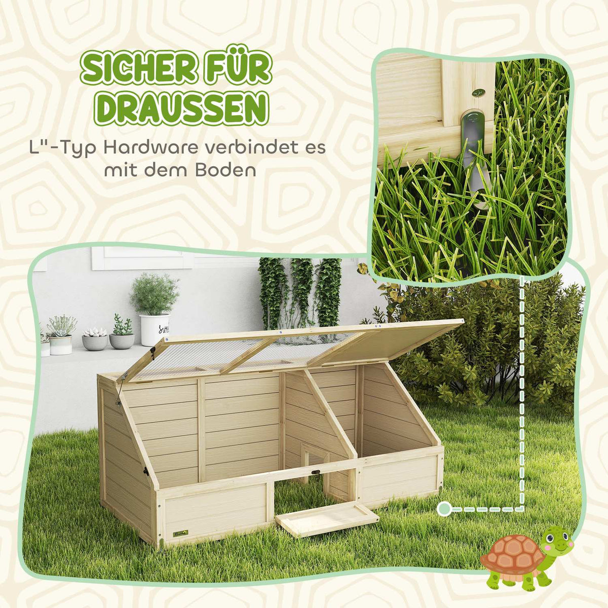Outdoor Tortoise Enclosure, Open-Base Design