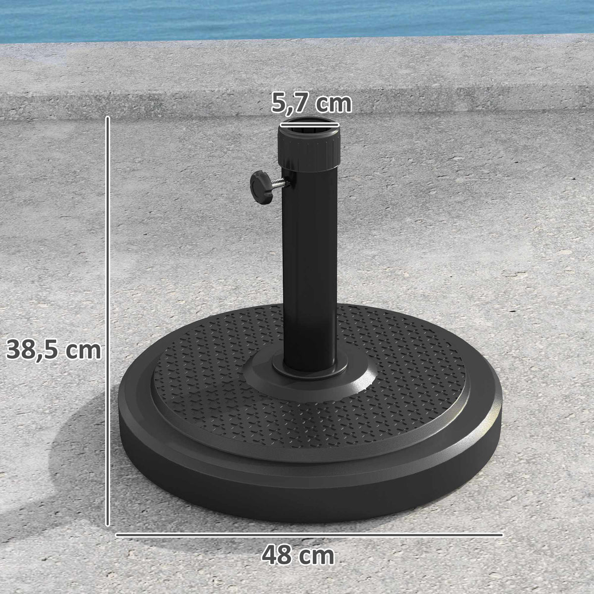 Outdoor Umbrella Base, 22kg, Fits 2.8m Umbrellas