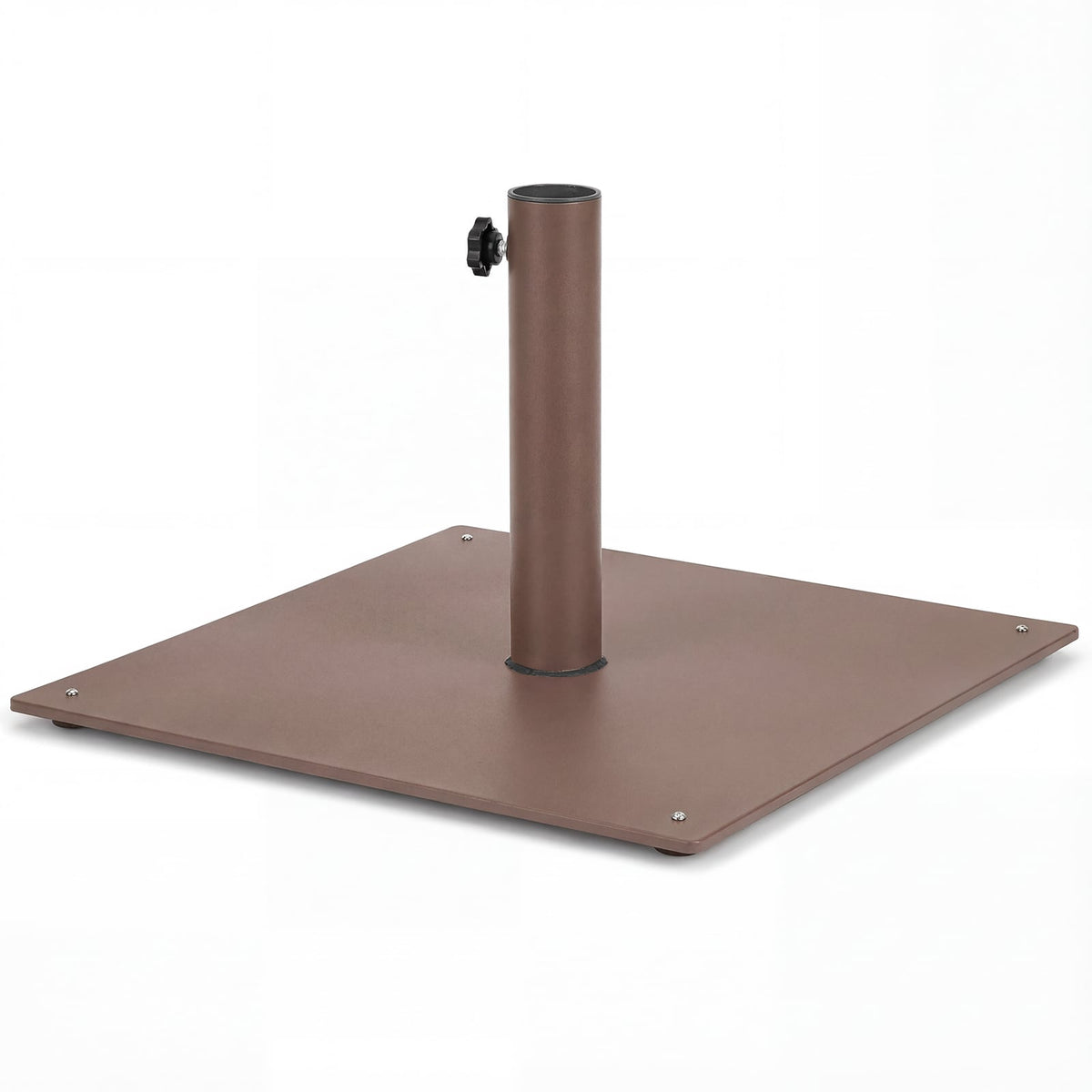 Outdoor Umbrella Base, 50cm Square Metal Stand, Brown