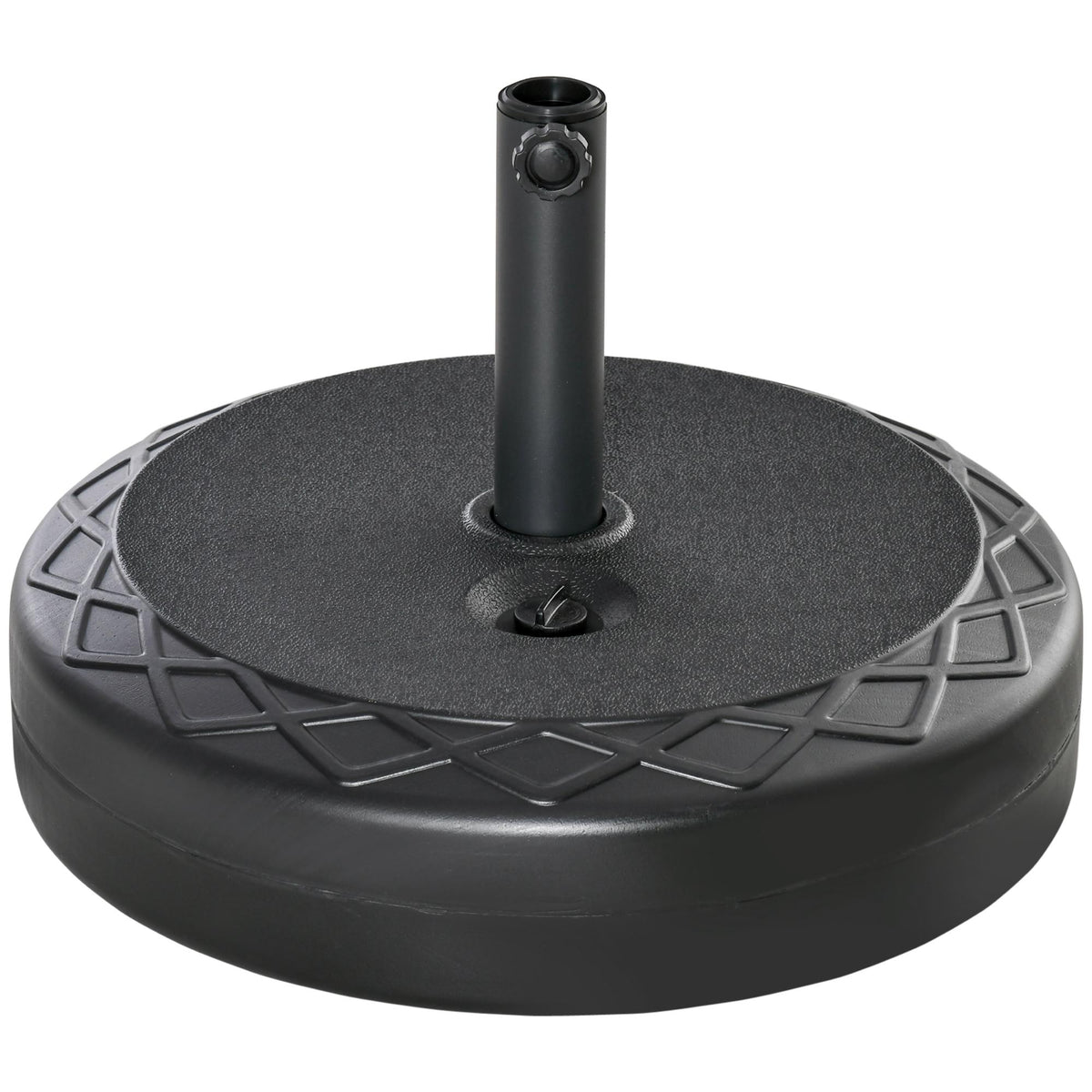 Outdoor Umbrella Base, HDPE, Fits 38/48mm Poles, Black