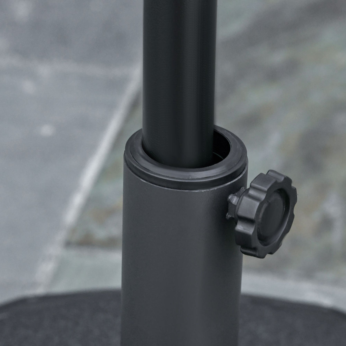 Outdoor Umbrella Base, HDPE, Fits 38/48mm Poles, Black