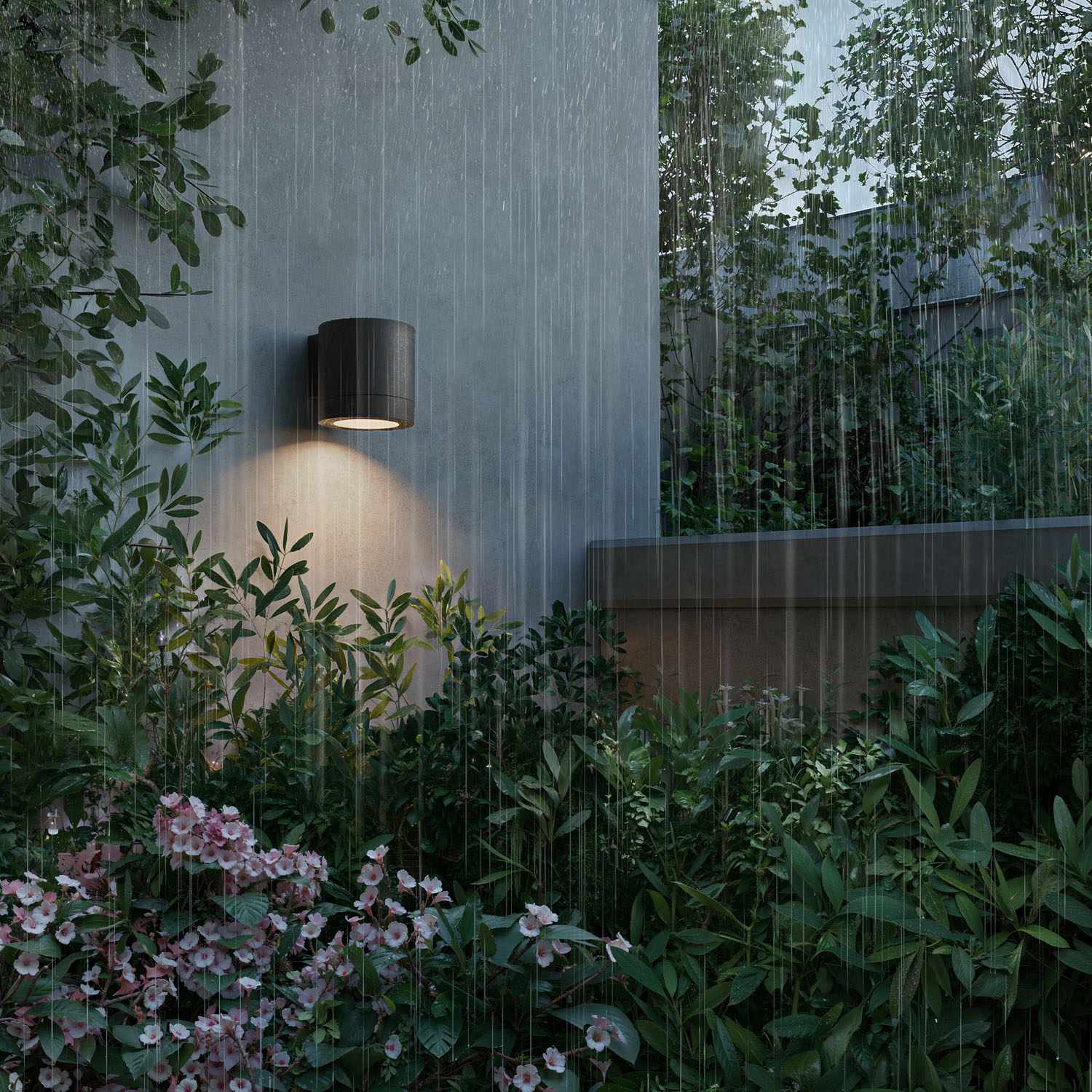 Outdoor Wall Light, Black, IP44, GU10 Socket