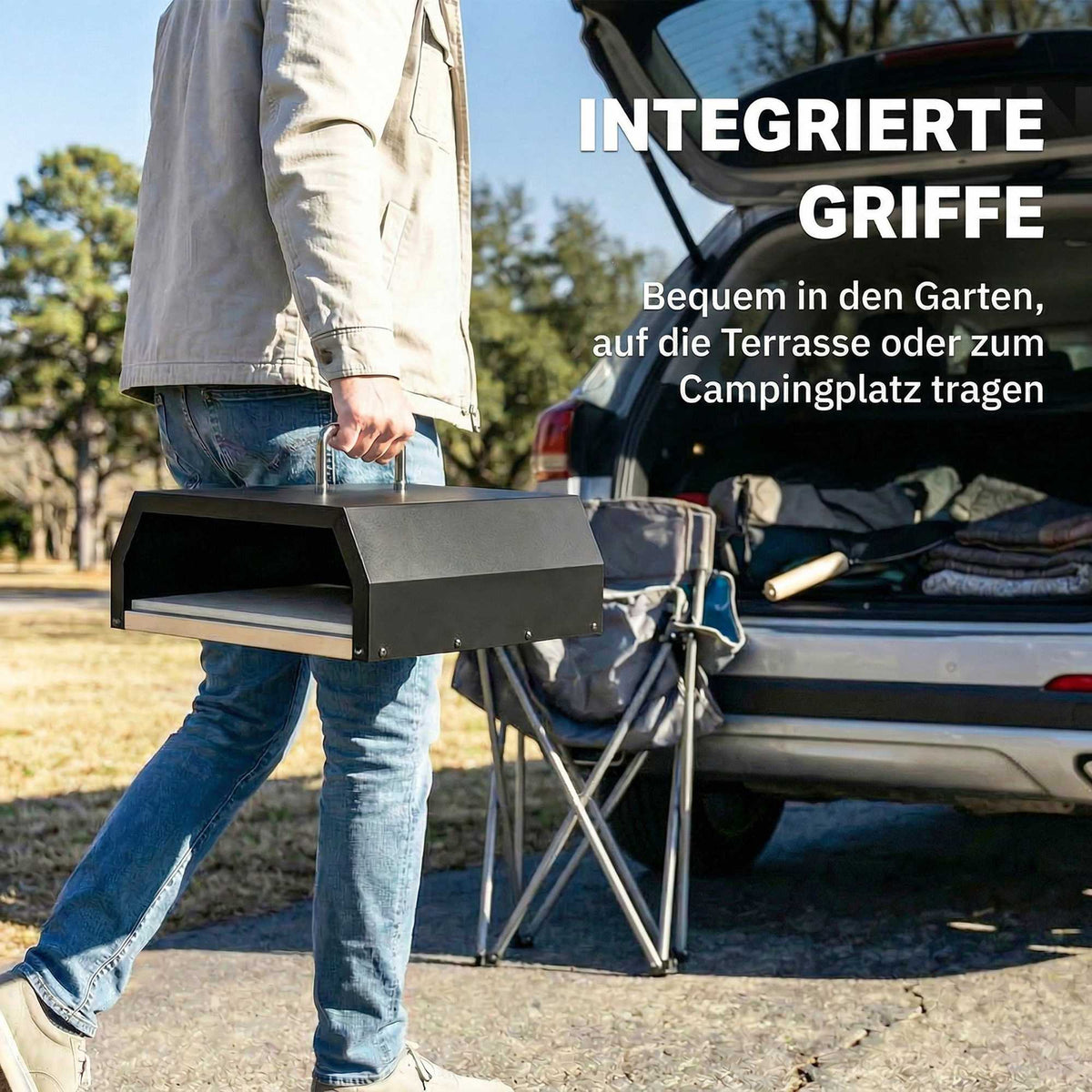 Outdoor Wood-Fired Pizza Oven, 3-in-1 with Stone & Peel