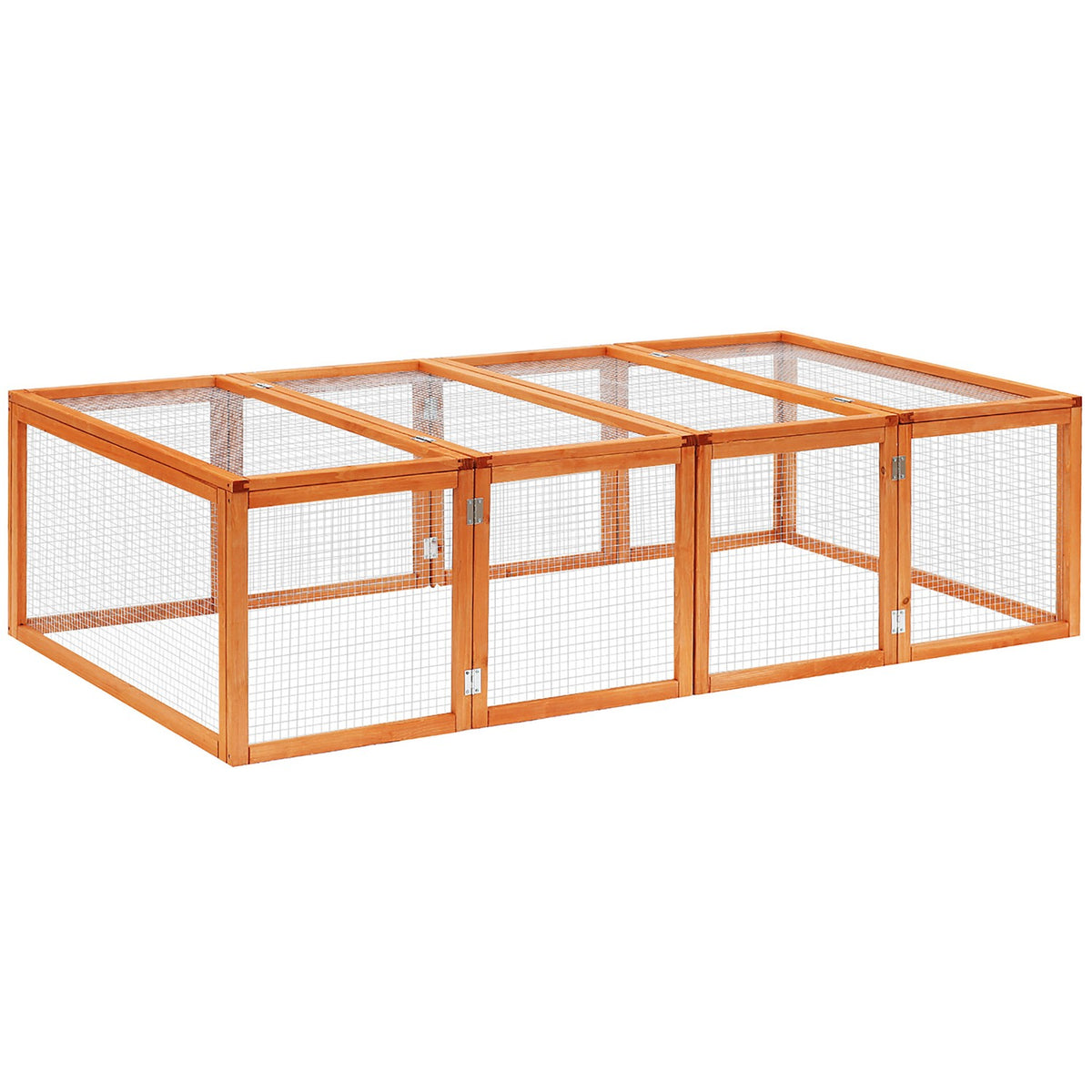 Outdoor enclosure rabbit hutch small animal fir wood natural 181x100x48cm