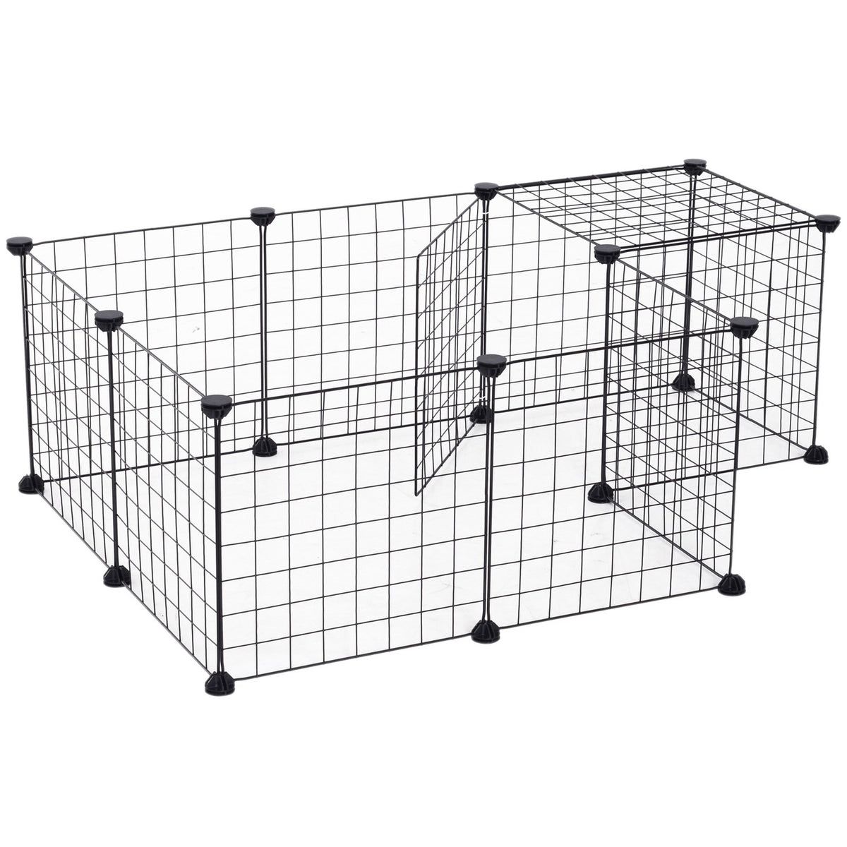 Outdoor enclosure small animal metal mesh outdoor enclosure flexible black 106x73x36cm