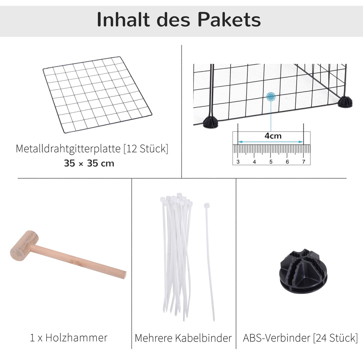 Outdoor enclosure small animal metal mesh outdoor enclosure flexible black 106x73x36cm