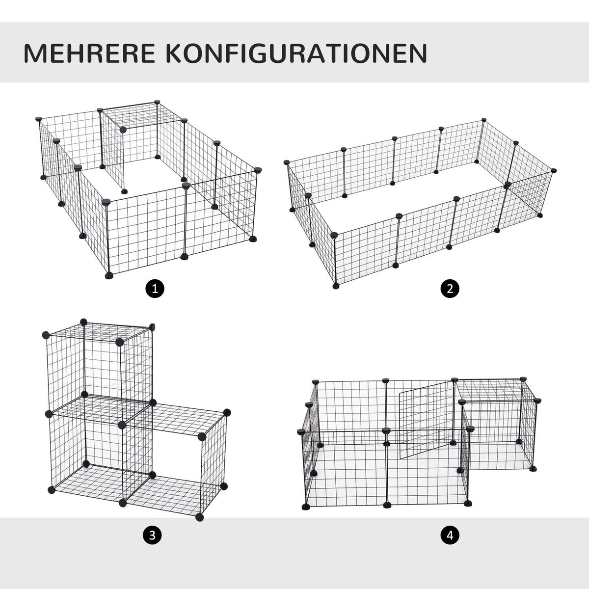 Outdoor enclosure small animal metal mesh outdoor enclosure flexible black 106x73x36cm