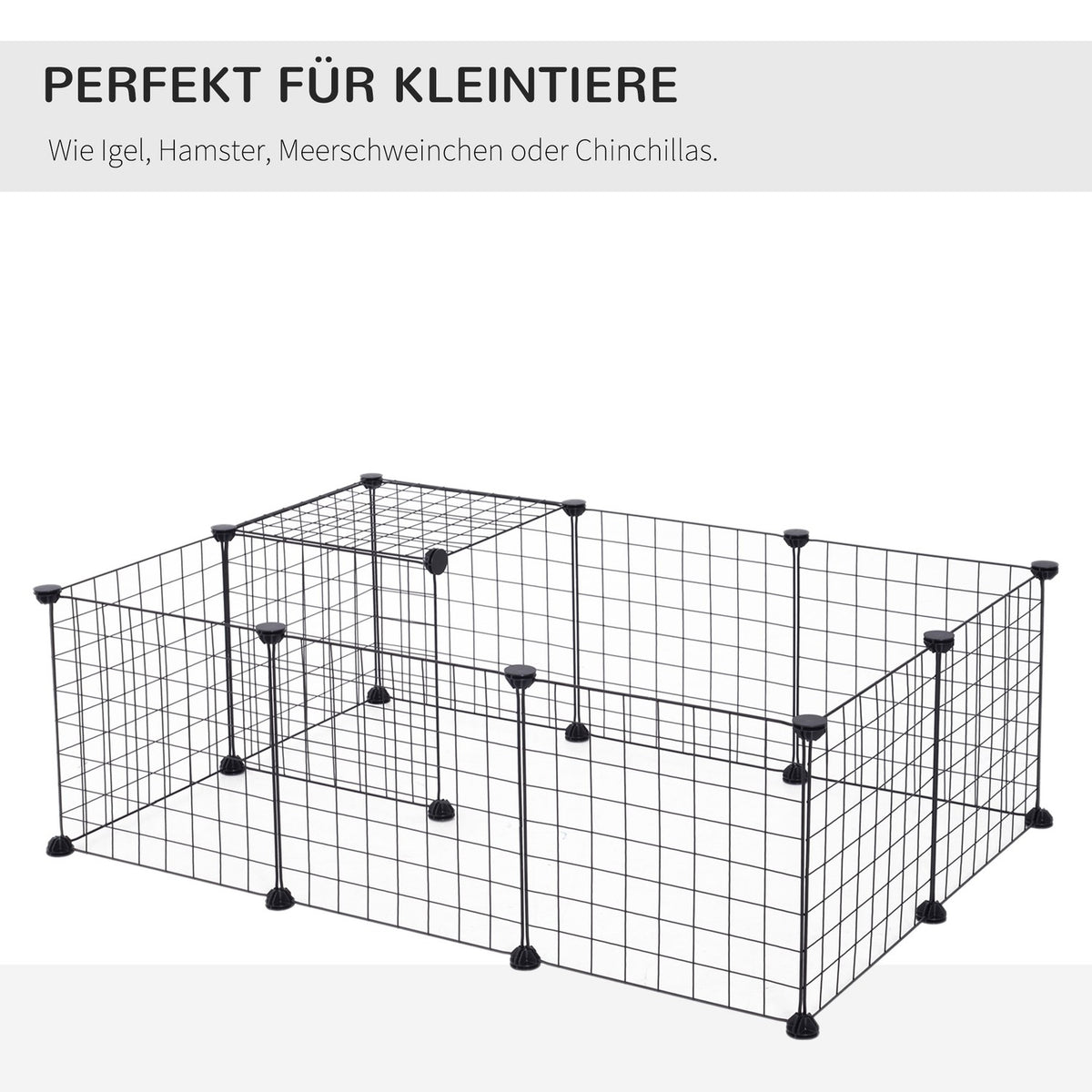 Outdoor enclosure small animal metal mesh outdoor enclosure flexible black 106x73x36cm