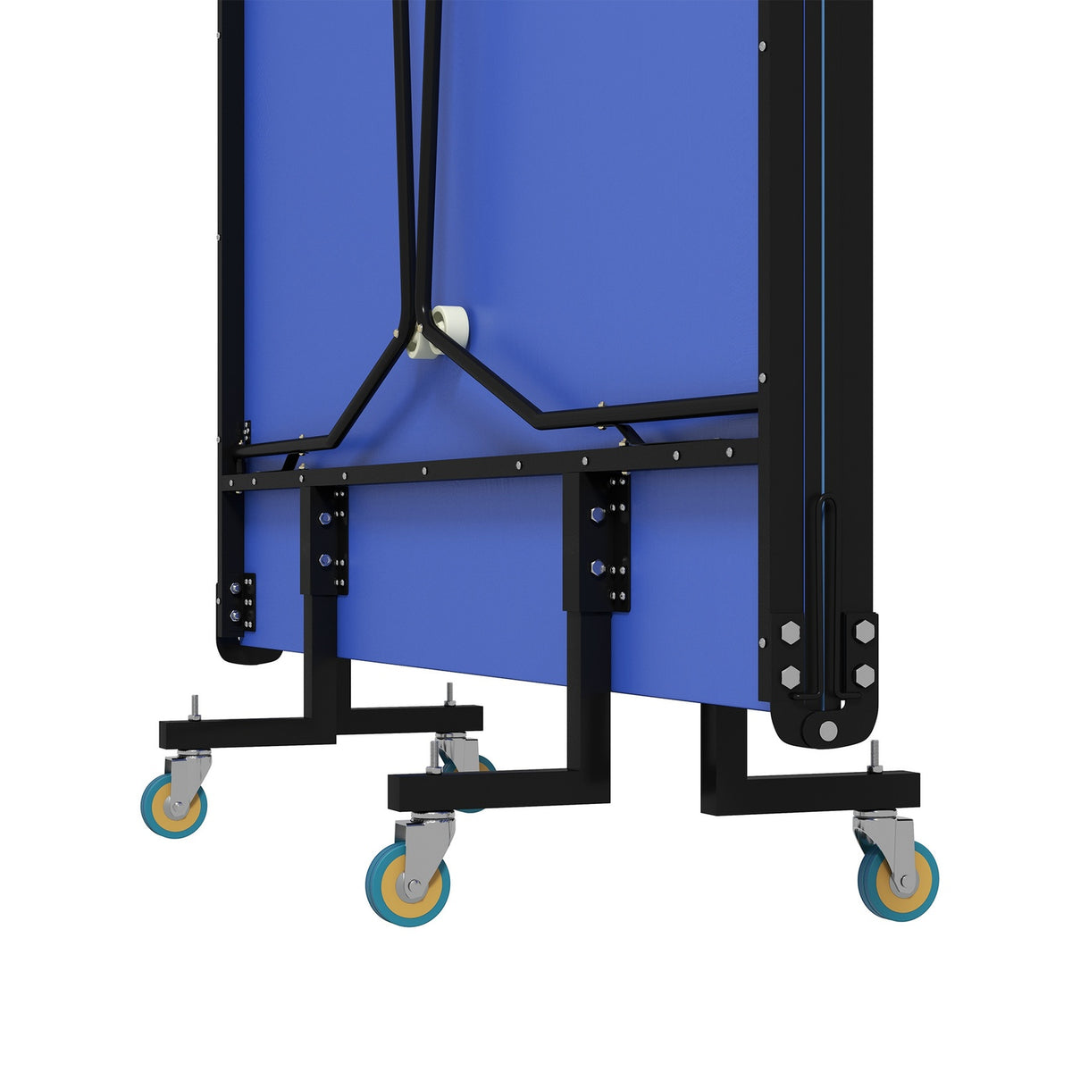 Outdoor table tennis table, foldable table tennis table with net, wheels, 2 table tennis bats, 3 balls, steel, blue, 274x152.5x76cm