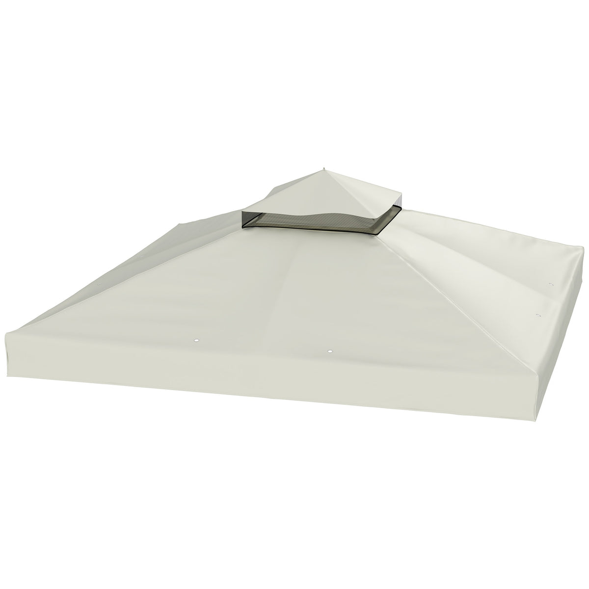 Outsuuny Replacement Roof for Gazebo 3x3m Waterproof Gazebo Roof Double Roof Replacement Cover for Garden Gazebo Oxford Fabric Replacement Parts 370gsm Light Gray