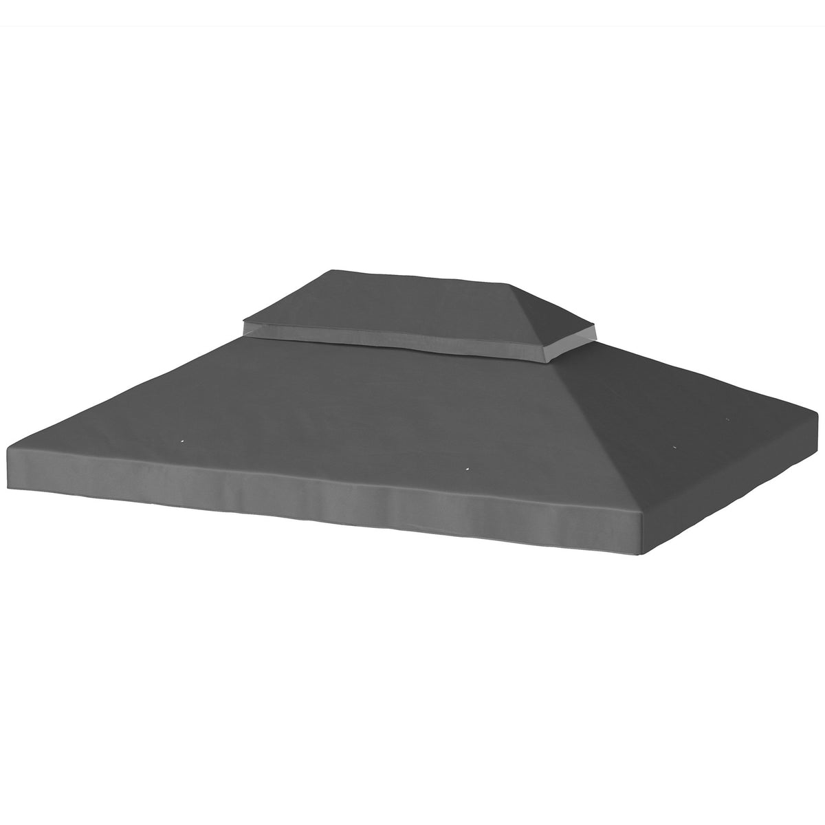 Outsuuny Replacement Roof for Gazebo 3 x 4m Waterproof Gazebo Roof Double Roof Replacement Cover for Garden Gazebo Oxford Fabric Replacement Parts 370gsm Dark Gray
