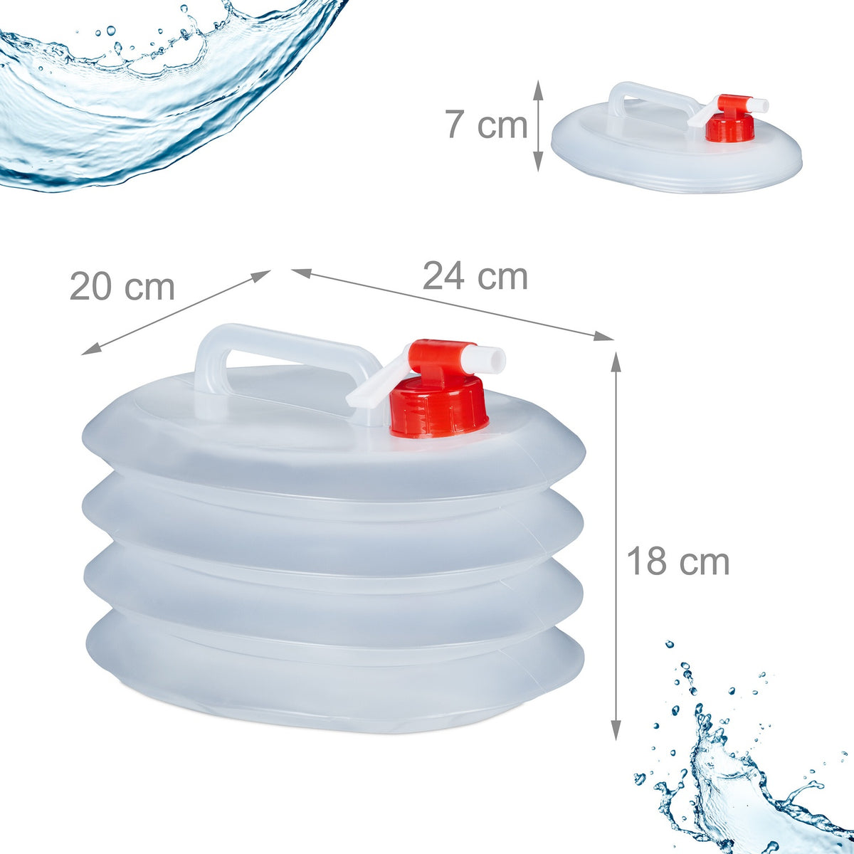 Oval collapsible capsules in a set of 4