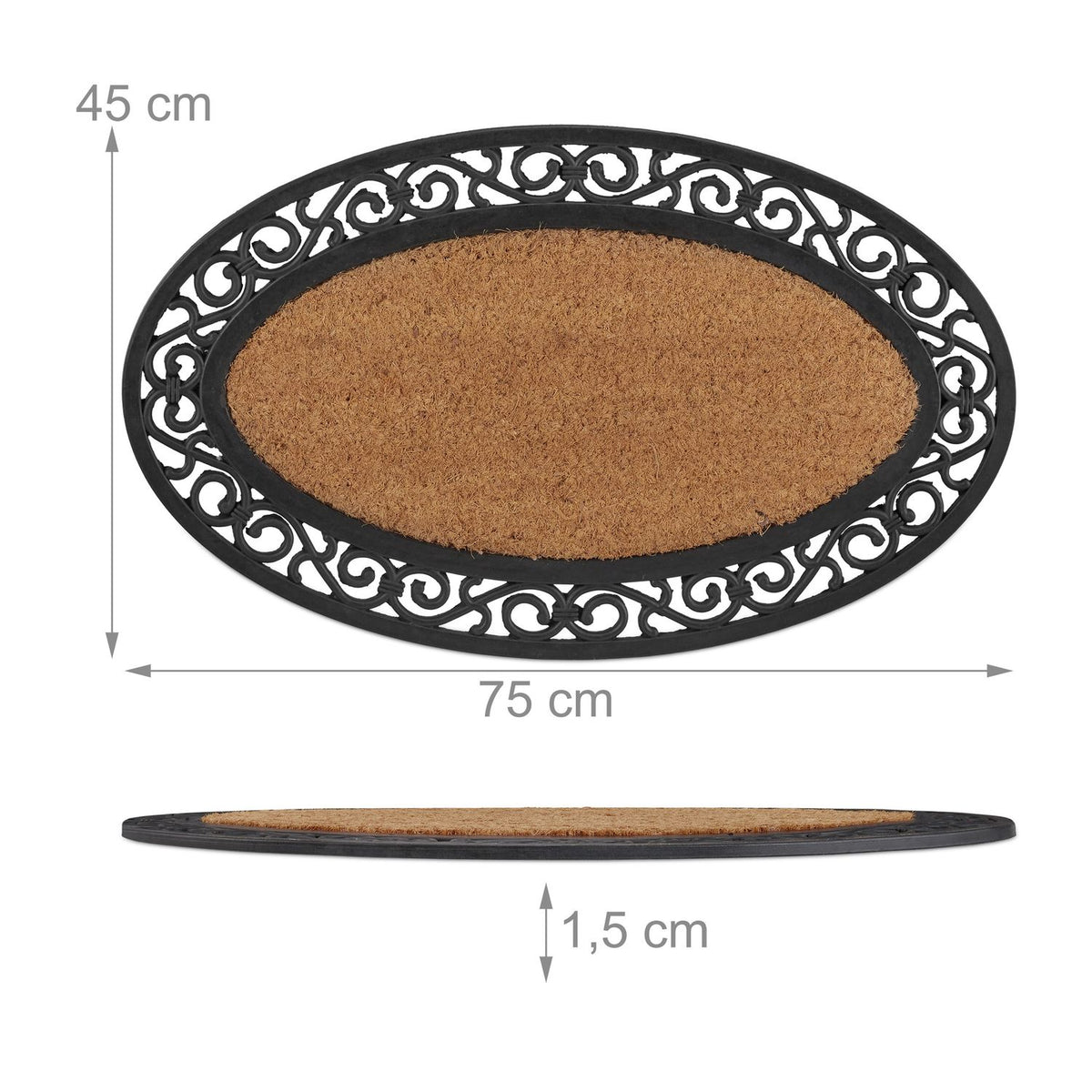 Oval doormat rubber & coconut