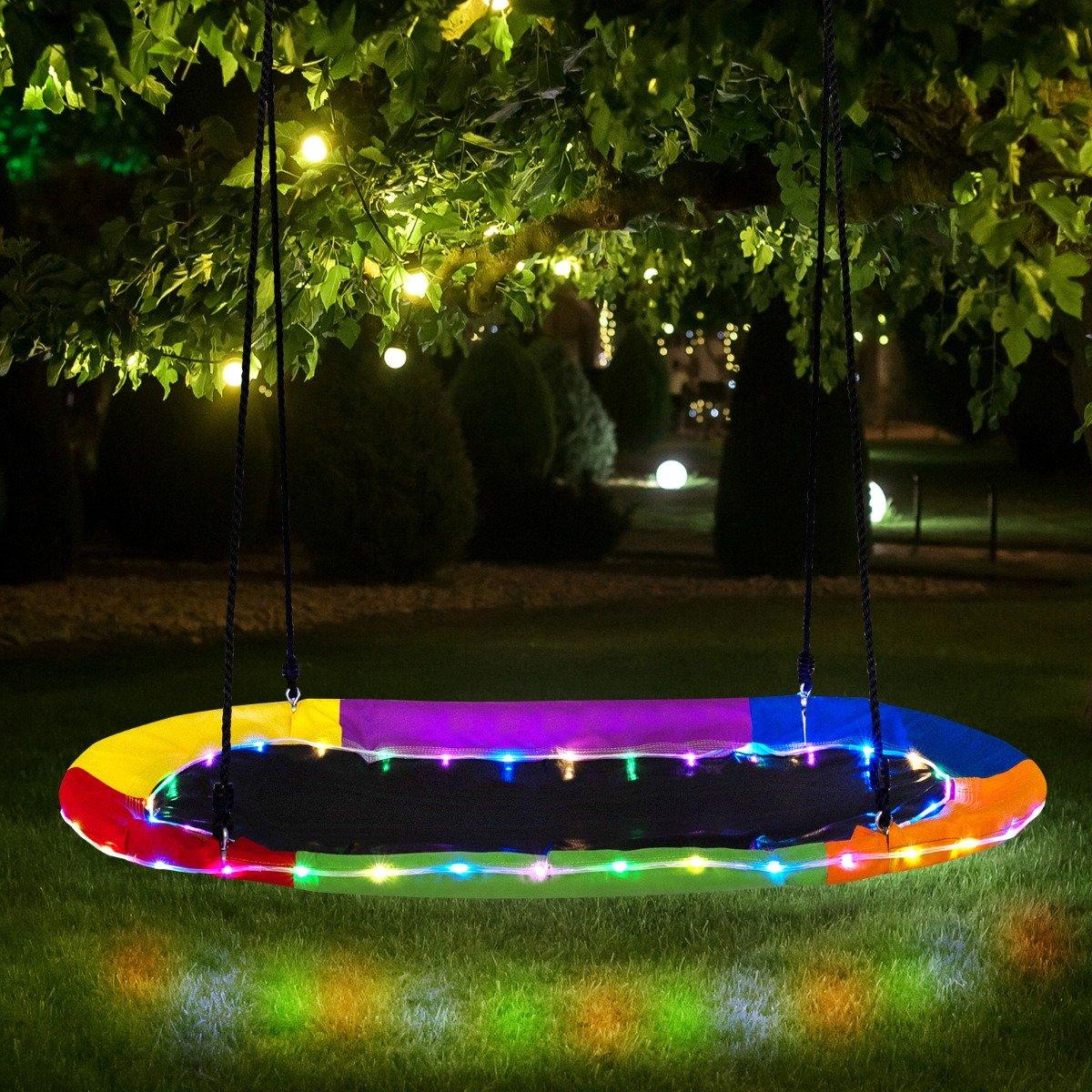Oval nest swing up to 300 kg load capacity outdoor swing with adjustable ropes children's swing