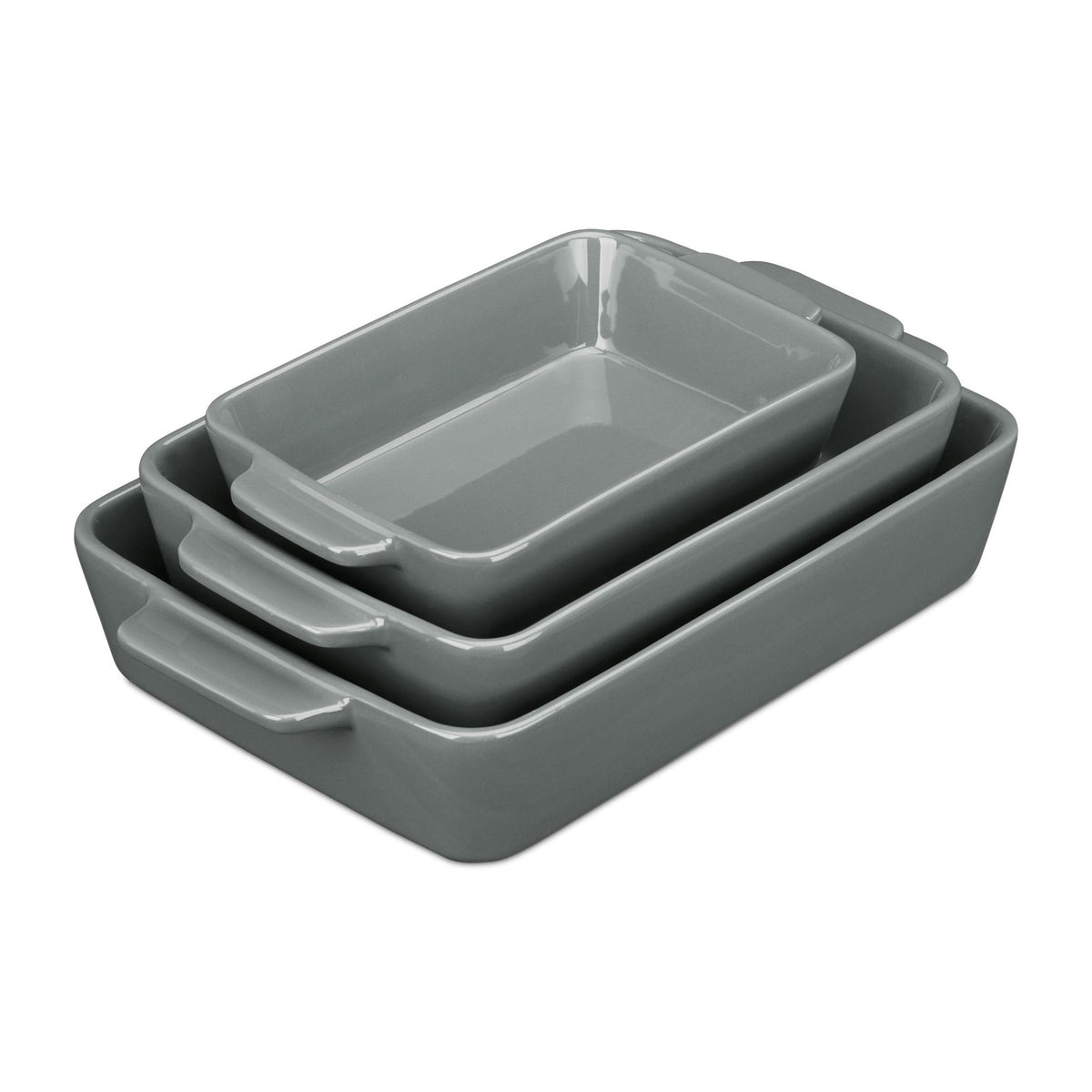 Oven form ceramic set of 3 gray