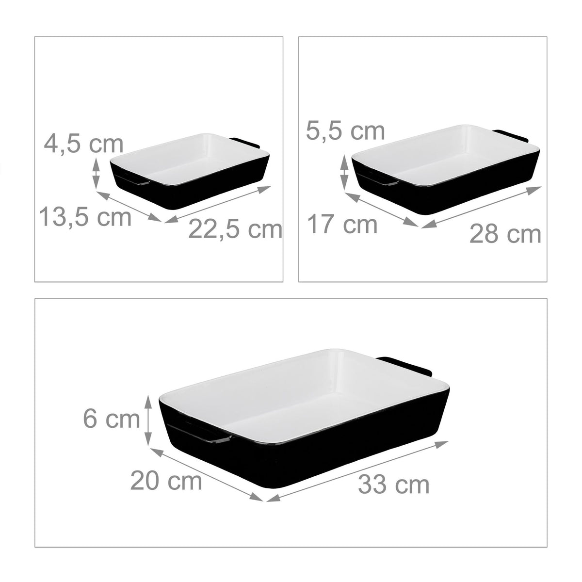 Oven form set of 3 black