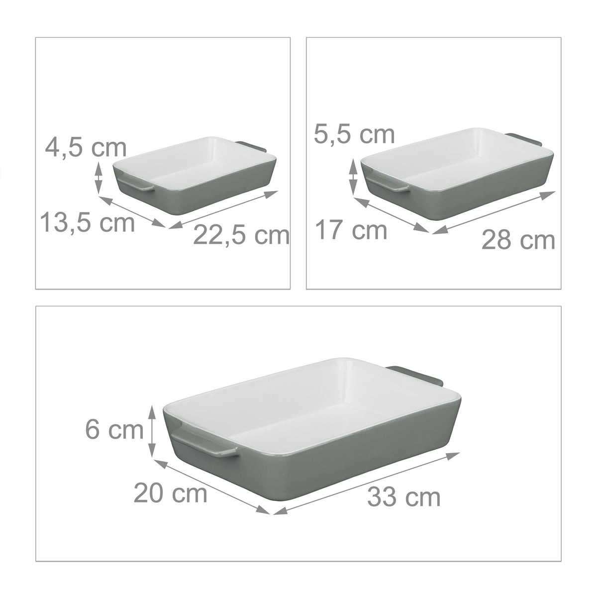 Oven form set of 3 gray