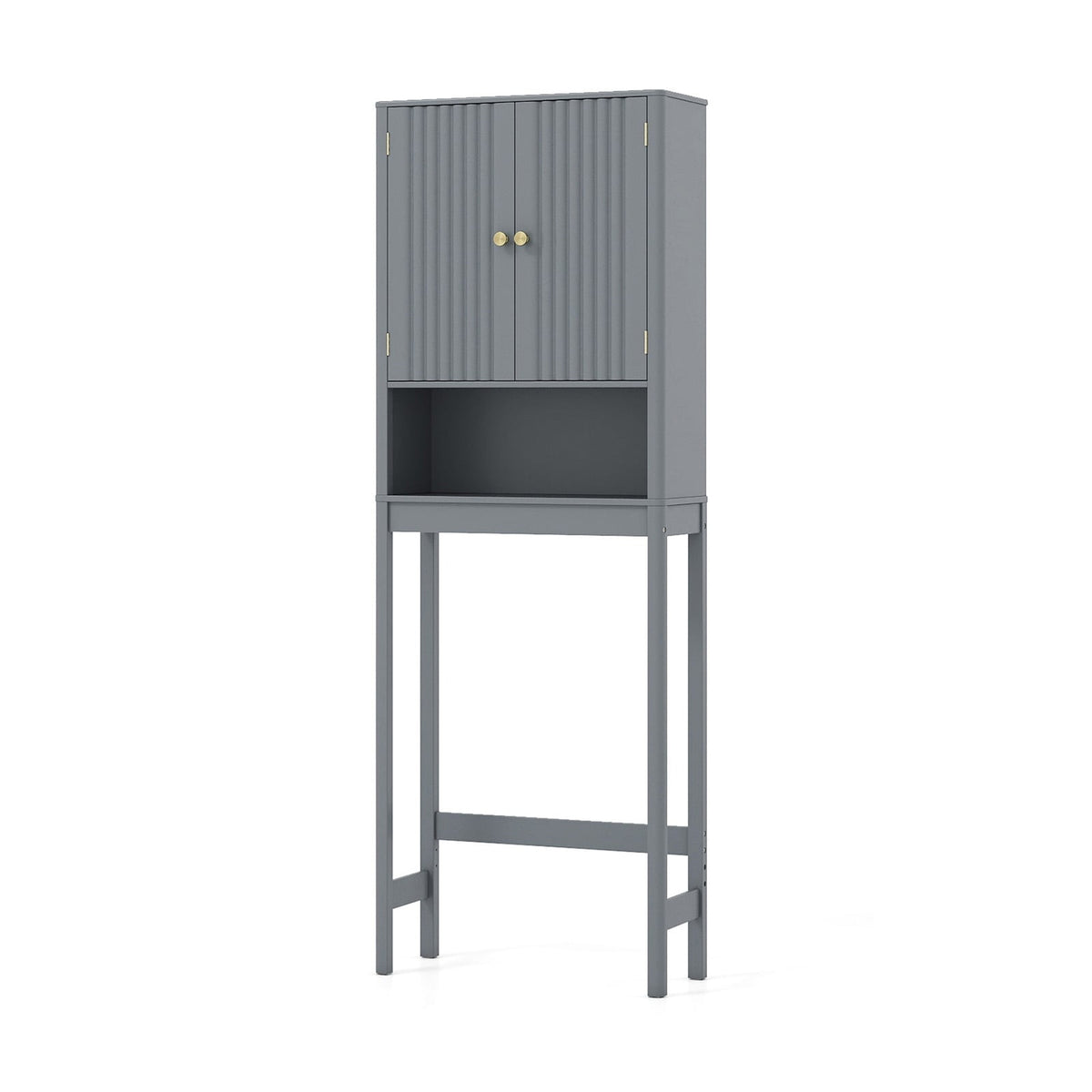 Over-Toilet Cabinet with Adjustable Shelf, Gray MDF