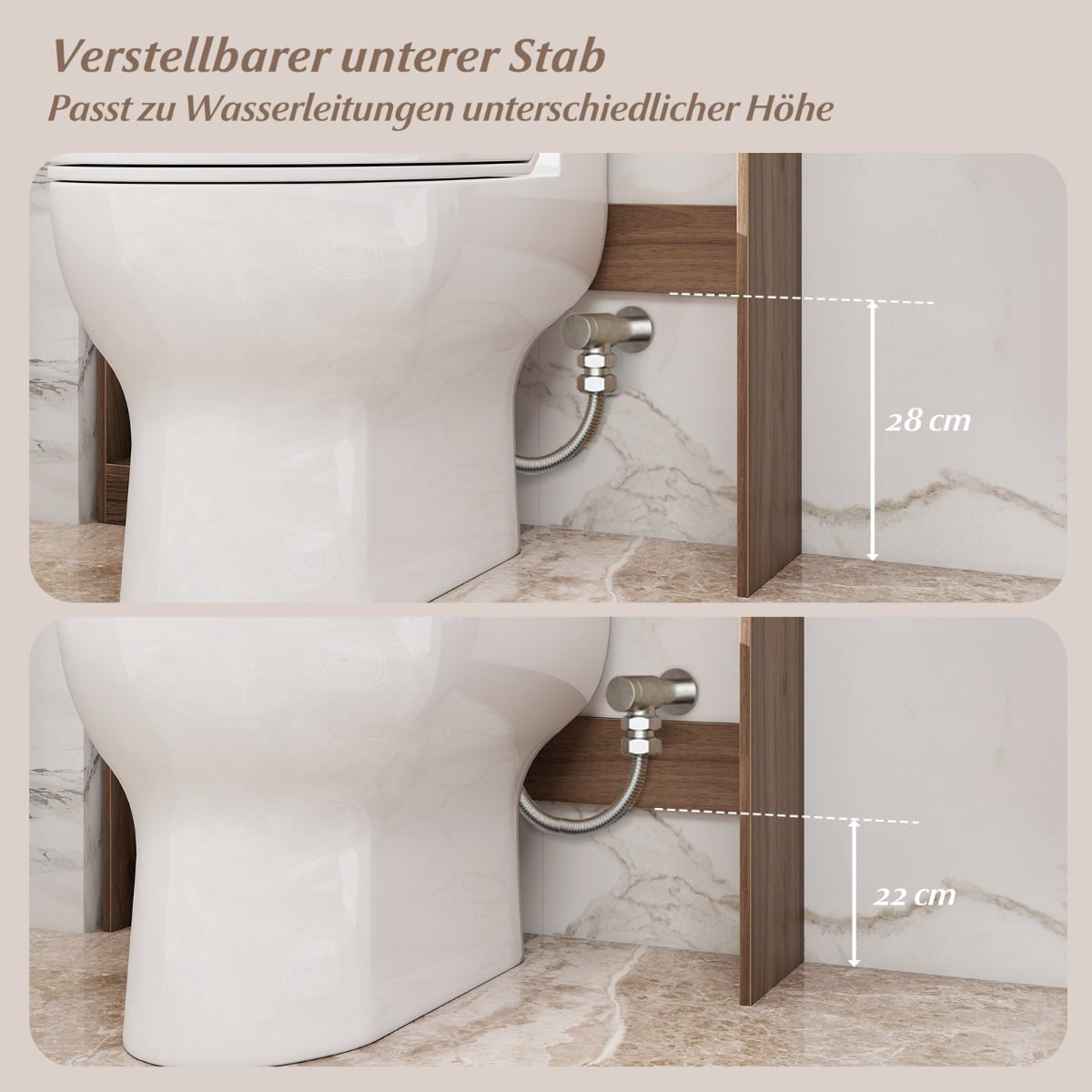 Over-Toilet Cabinet with LED Light, Adjustable Shelves