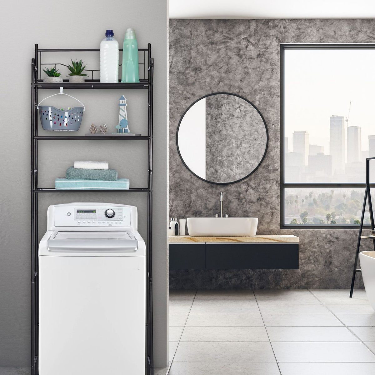Over-Toilet Metal Shelf, 3-Tier Bathroom Organizer