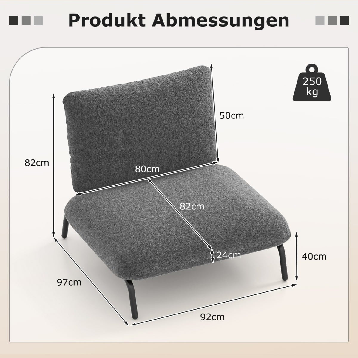 Oversized Accent Chair, Extra Wide Seat, 250kg Capacity