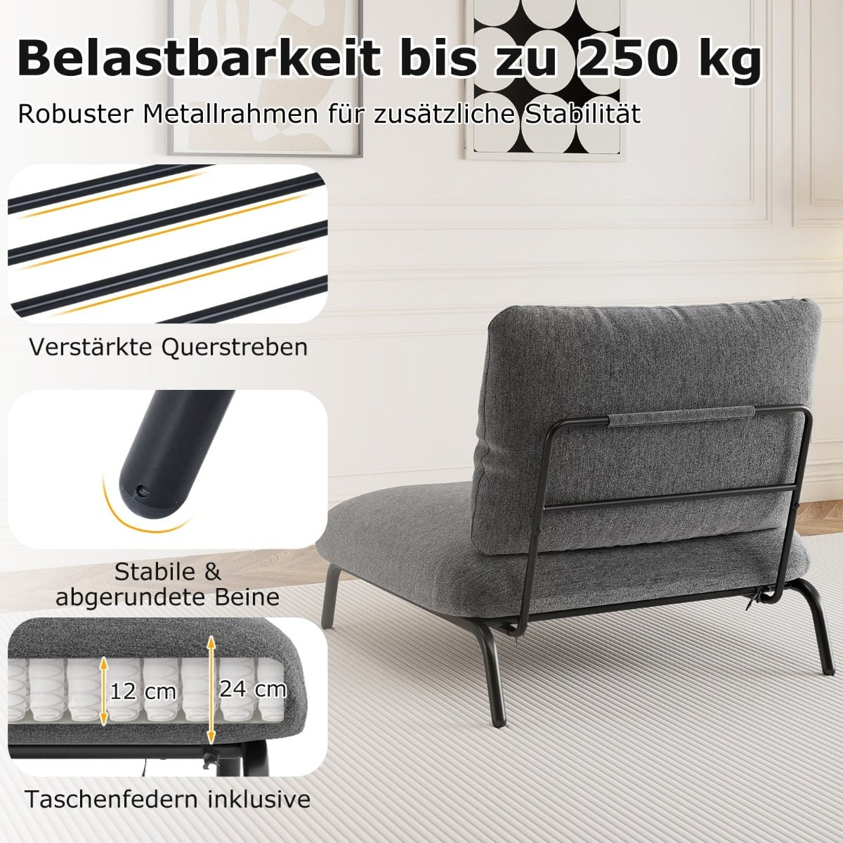 Oversized Accent Chair, Extra Wide Seat, 250kg Capacity