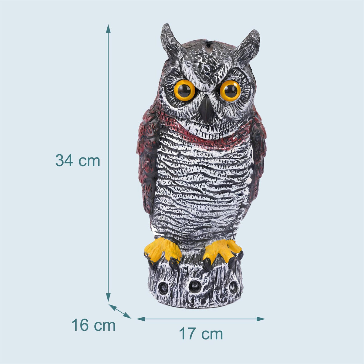 Owl Bird Deterrent Decoy, 34 cm, Realistic Design