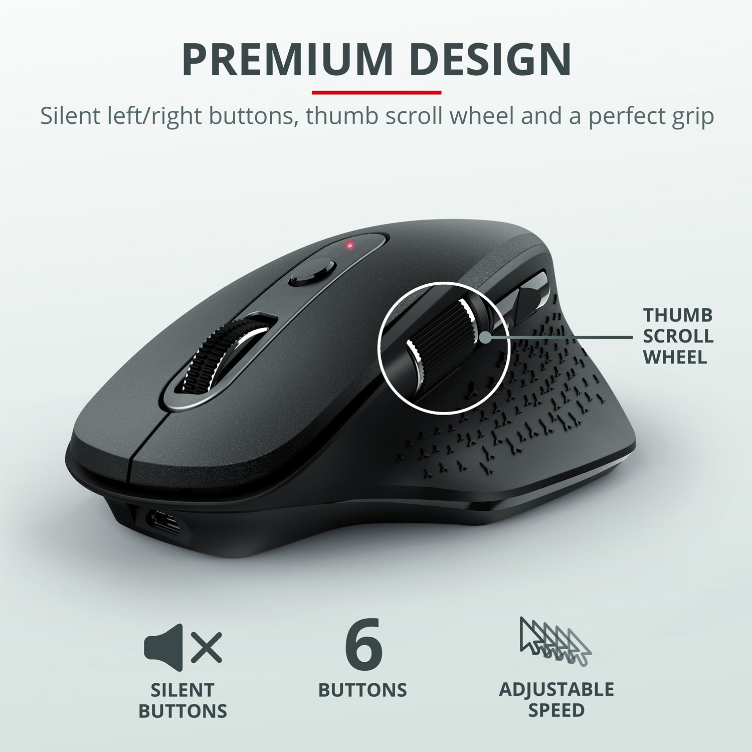Ozaa Wireless mouse rechargeable Black