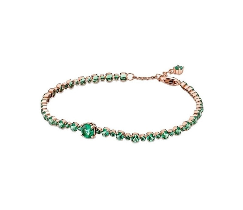 PANDORA JEWELS Mod. SPARKLING GREEN TENNIS - Size 16*