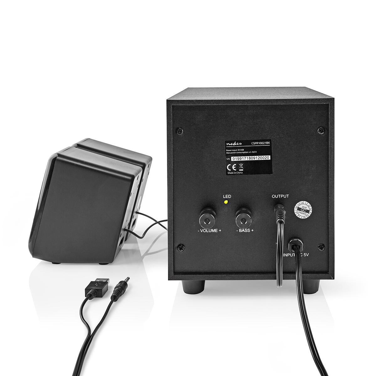 PC Speakers | 2.1 | 33 W| 3.5 mm Male | USB Power | Volume control