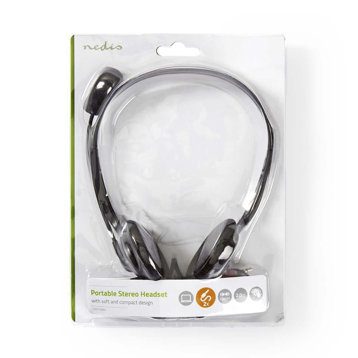 PC headset | On-Ear | Stereo | 2x 3.5mm | Foldable Microphone | Black